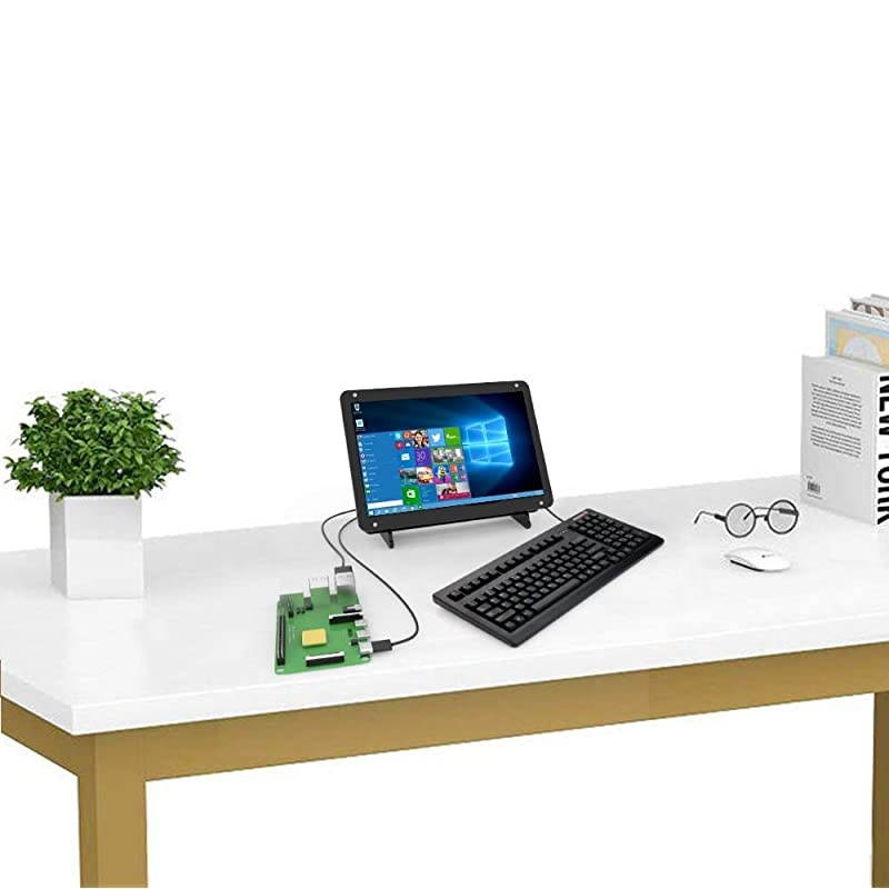 Monitor with Acrylic Case 7 inch Screen IPS Capacitive Display 1024x600 Compatible with Raspberry Pi 4 Win10 IOT and Laptops Adjustable Angle Touch Function