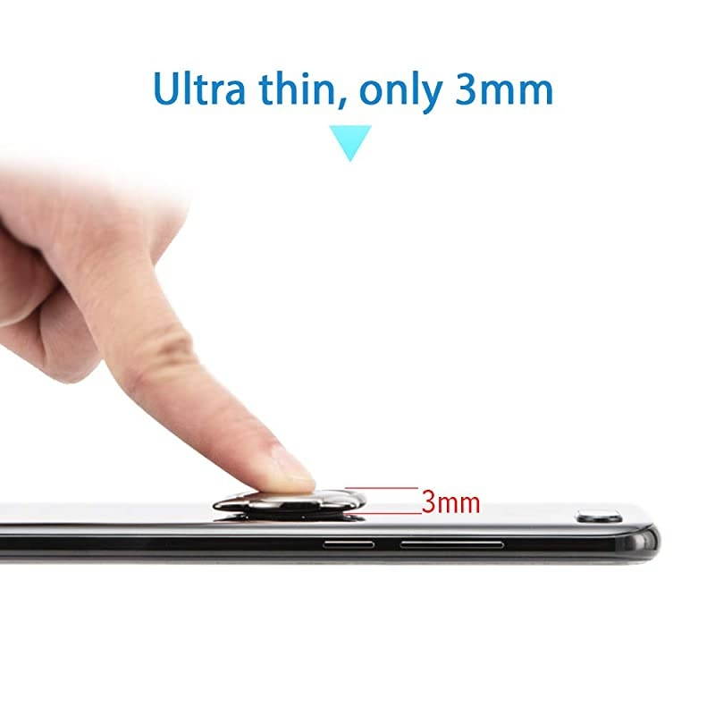 Phone Ring Cat Attachable Kickstand Ultra Thin Cute 360 Degree Smartphone Finger Grip Ring Holder Stand Compatible for Phone X XS XR XS Max 8 7 Plus 7 6S Plus 6 S9 S10 Black