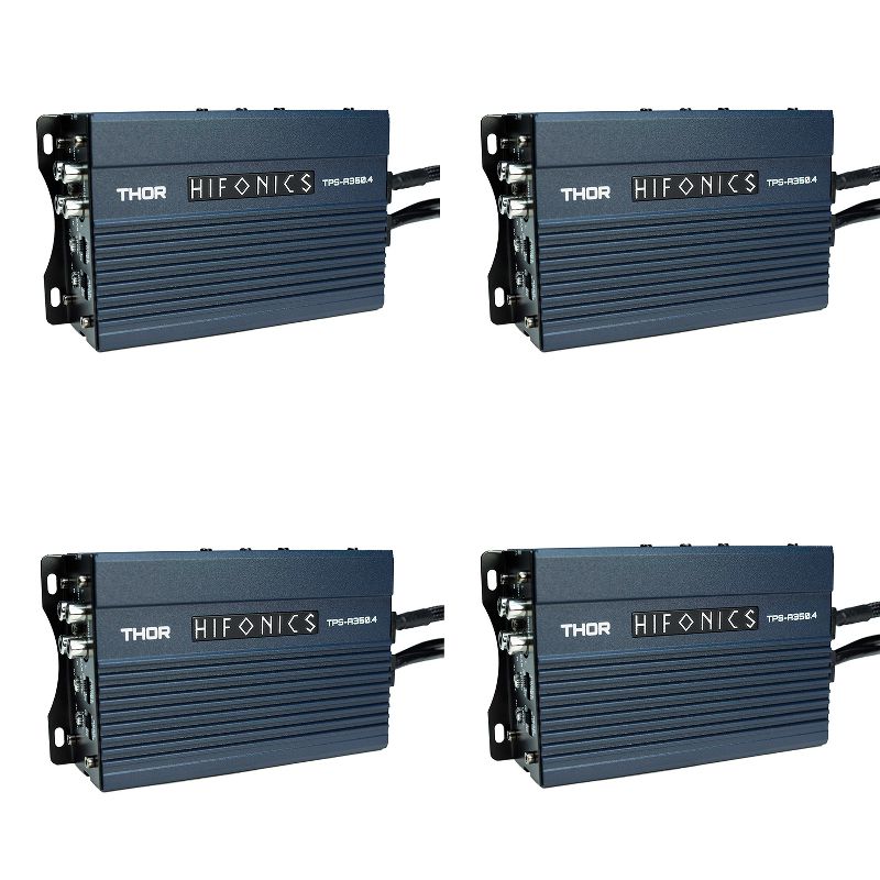 Hifonics THOR Compact 350 Watt 4 Channel Marine Audio Amplifier TPS-A350.4 (4 Pack)