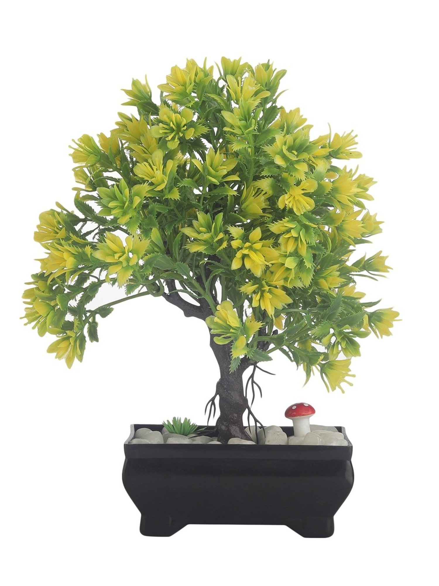 Foliyaj Multicolor Plastic 4 Branched Bonsai Tree