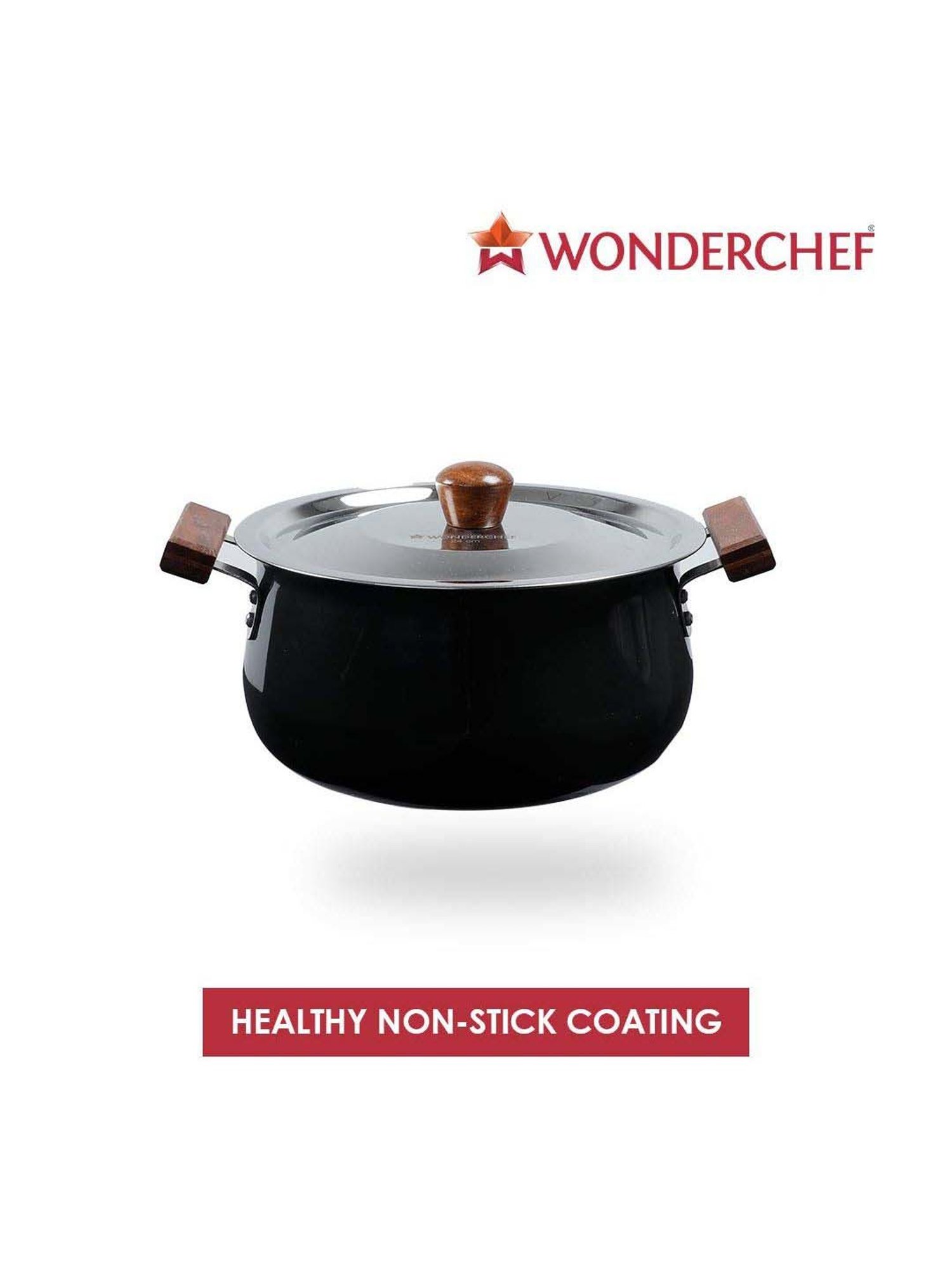 Wonderchef Ebony Hard Anodized Non-stick Biryani Handi with Lid