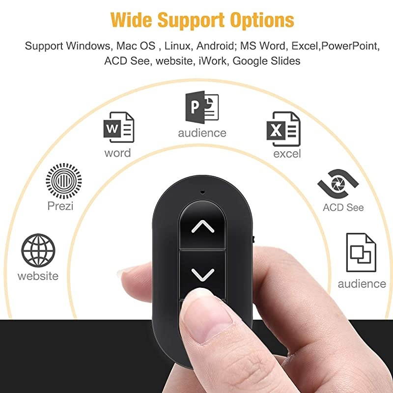 Presentation Clicker,  Powerpoint Clicker for Presentation, BT Wireless Clicker for Powerpoint Presentation, Finger Ring Wireless Presenter Remote, RF 2.4 GHz Slide Advancer