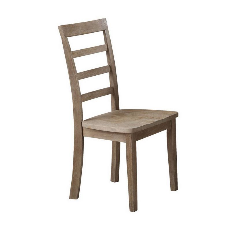 3pc Wooden Drop Leaf Dining Set with Ladder Back Chairs Brown - Benzara