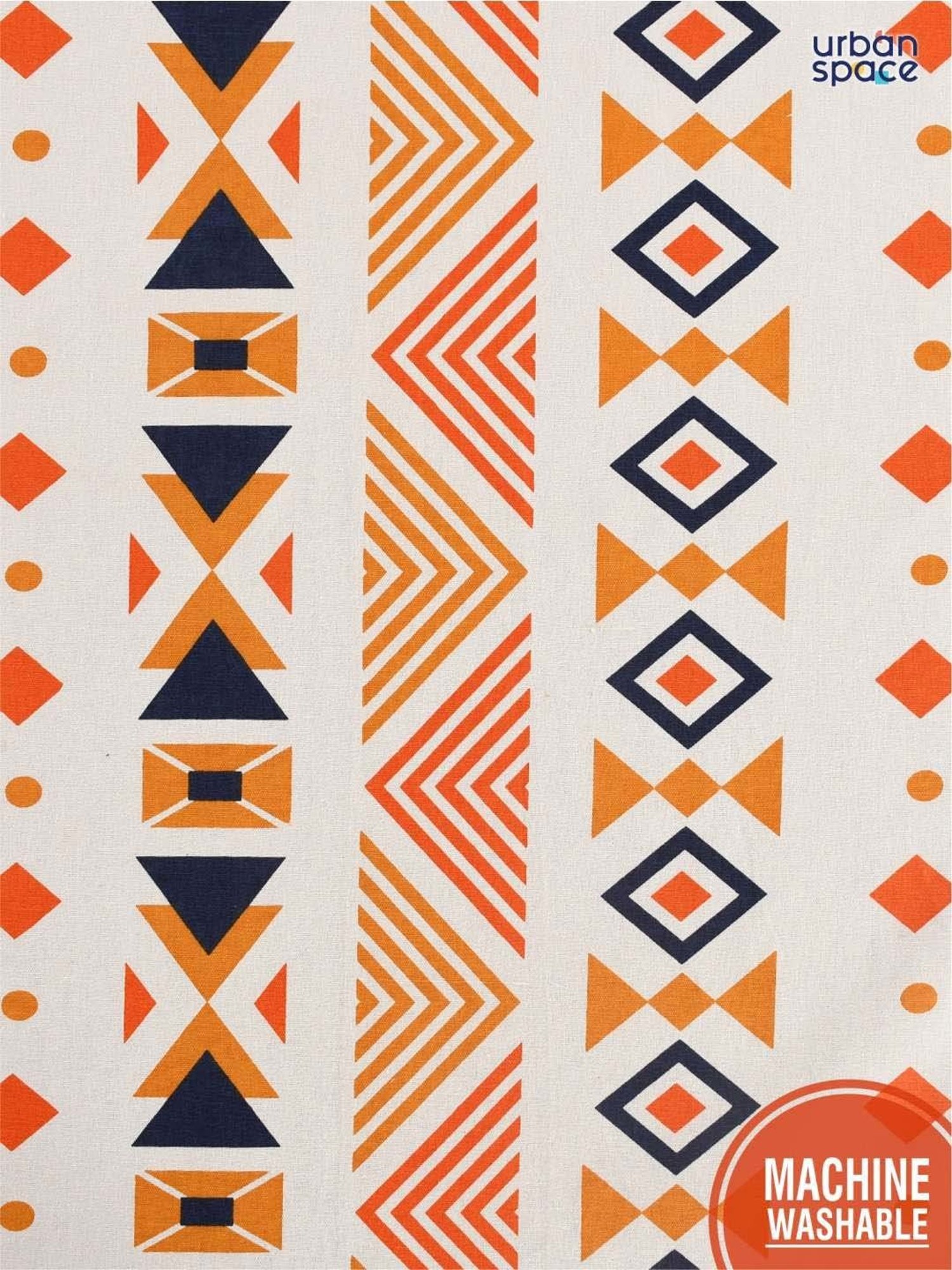 Urban Space Orange Cotton 200 GSM 4 Seater Square Dining Table Cover