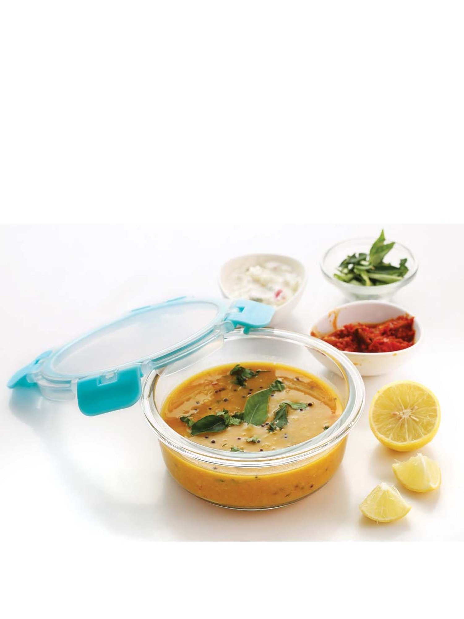 HAZEL Transparent Glass Round Airtight Container - Set of 2