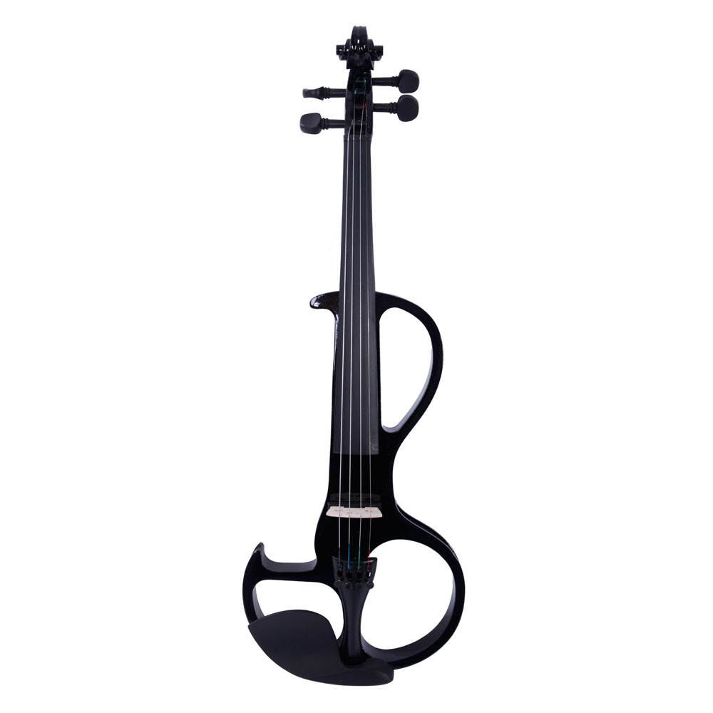 High Quality 4/4 Electric Violin Kit + Rosin + Bow + Case+ Earphone Black Color