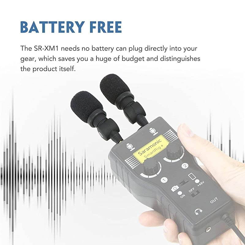 XM1 35mm TRS Microphone for DSLR Cameras Omnidirectional Plug and Play Mic for Camcorders Digital Voice Recorder Gopro CaMixer SmartMixer LavMic SmartRig+ and UWMIC9UWMIC10UWMIC15