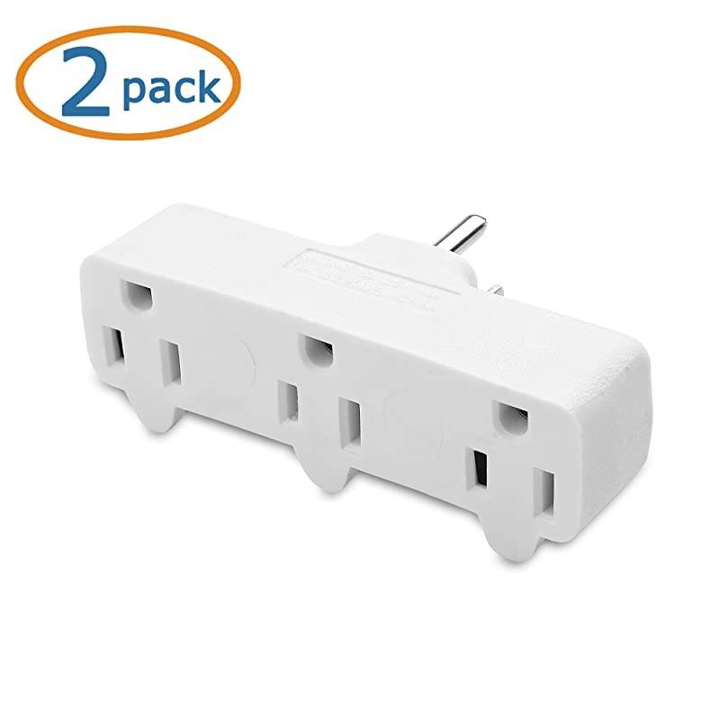 Matters 2Pack Spaced 3 Outlet Grounded Outlet Extender Wall Tap
