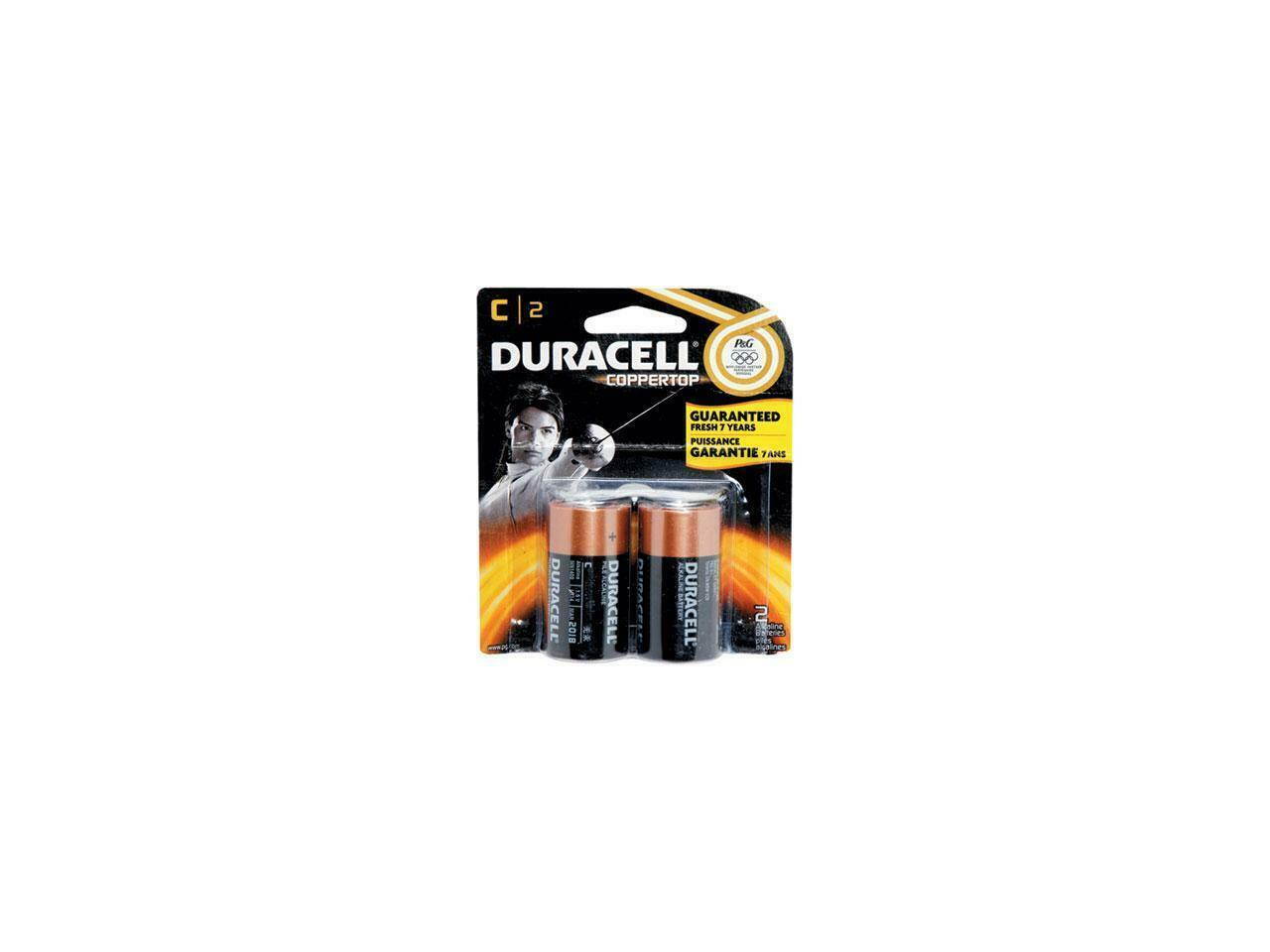 DURACELL Coppertop 1.5V Size C Alkaline Battery, 2-pack