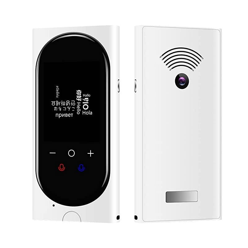 Mini AI Translator Device with Camera Translation Function, 106 Languages Instant Two-Way Voice Translation, Noise-Cancelling &hellip; (White)