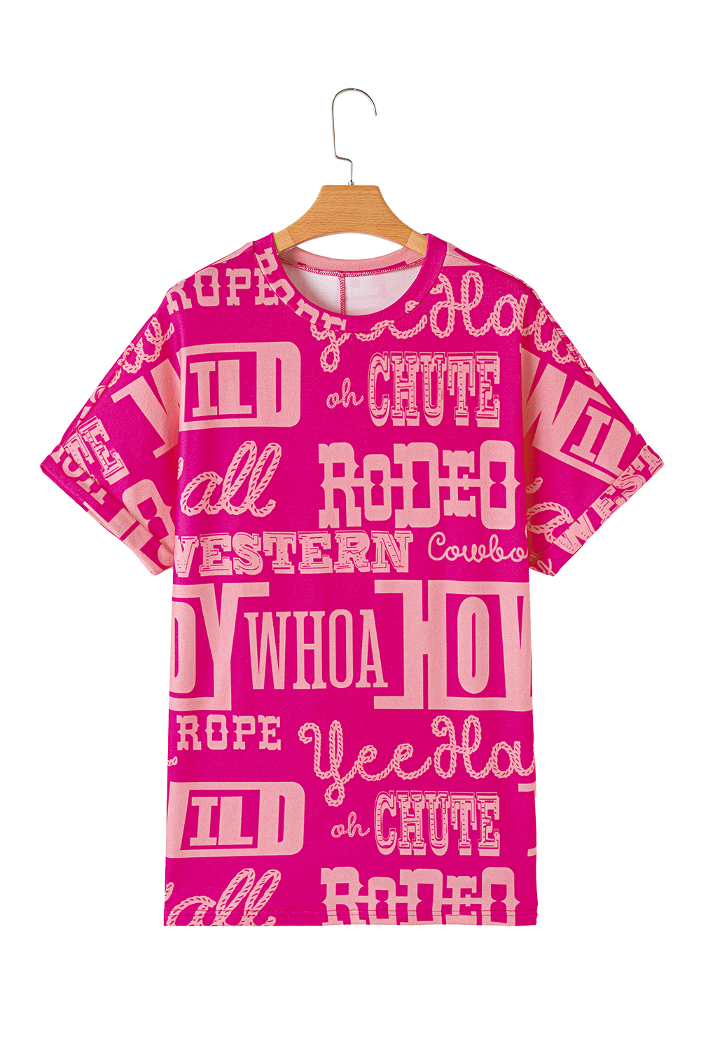 Red Cheetah Print Casual Short Sleeve Crew Neck T Shirt