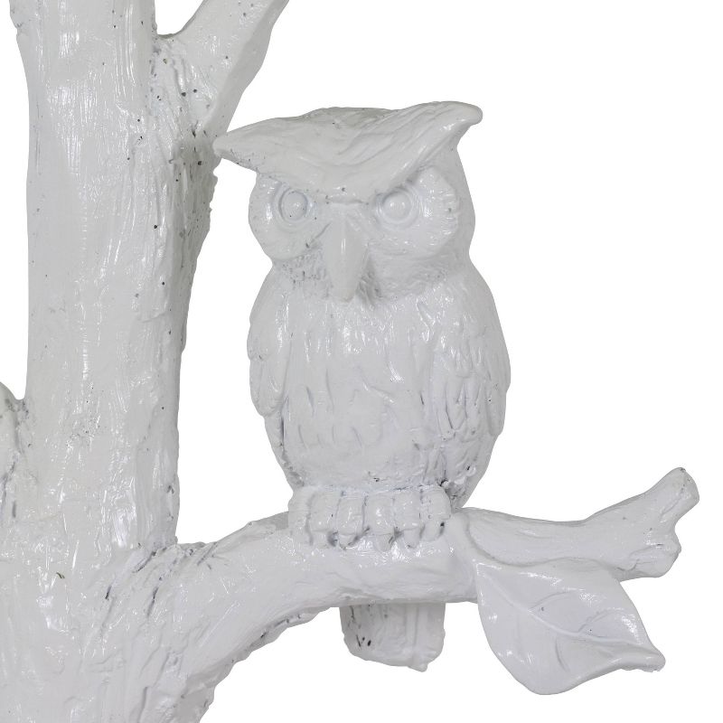27.5" Textured Resin Owl Table Lamp Satin White - Decor Therapy