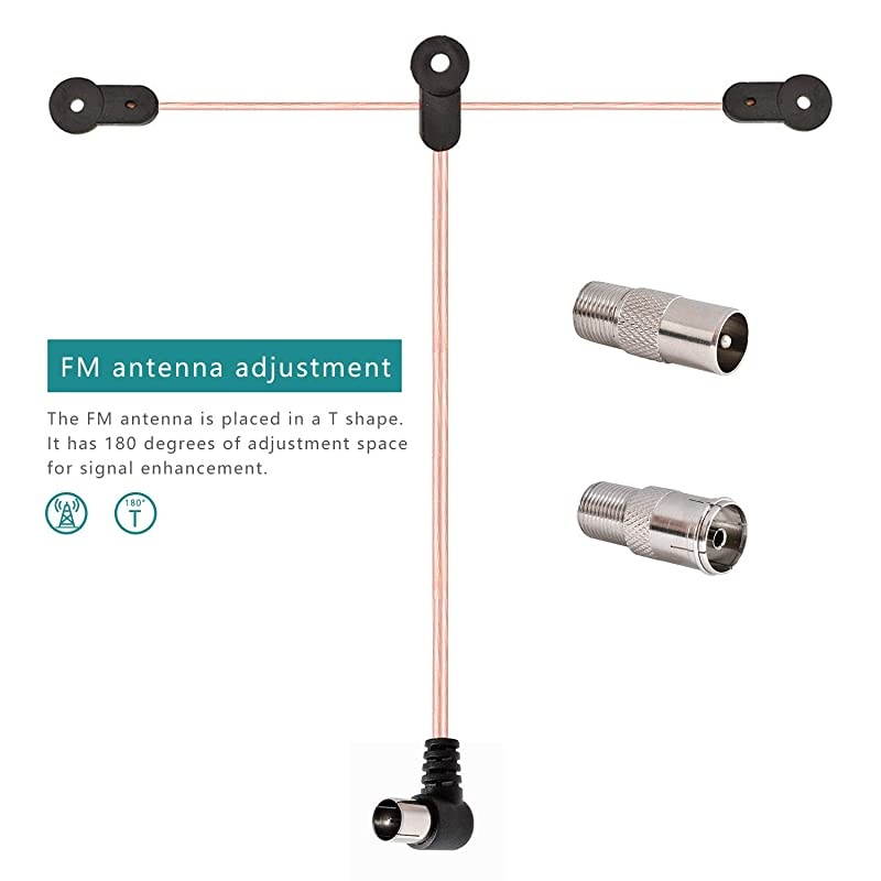 DipoleAntenna 75 OhmAntenna and AM Loop Antenna with 2 Pins Bare Wire Connector for Denon Pioneer Onkyo Yamaha Marantz Indoor HD Radio Bluetooth Stereo AV Audio Video Receiver Power Amplifier