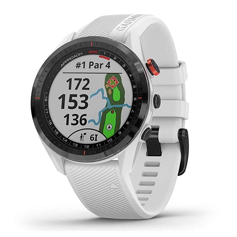 Garmin Approach S62 (White) Premium Golf GPS Watch Bundle | + Portable Charger (Large) & HD Screen Protectors | Virtual Caddie, 41,000+ Courses, Slope | Best Golf GPS Watch | 010-02200-01