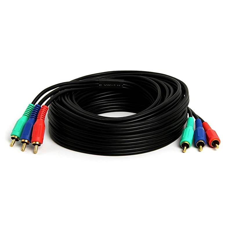 3RCA Male to 3RCA Male RGB Component Video Cable for HDTV 12 Feet