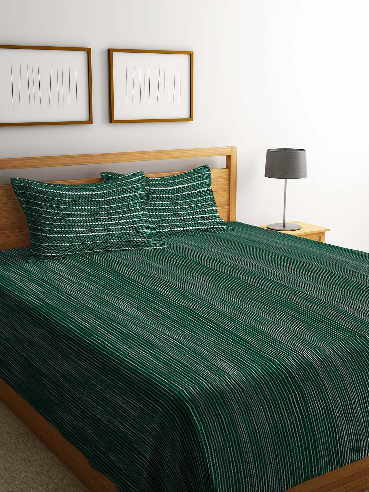 Klotthe Jacquard Collection Green 300 TC Bed Linen Set