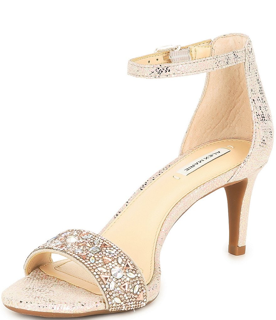 Alex Marie Pasquale Suede Rhinestone Strap Heels