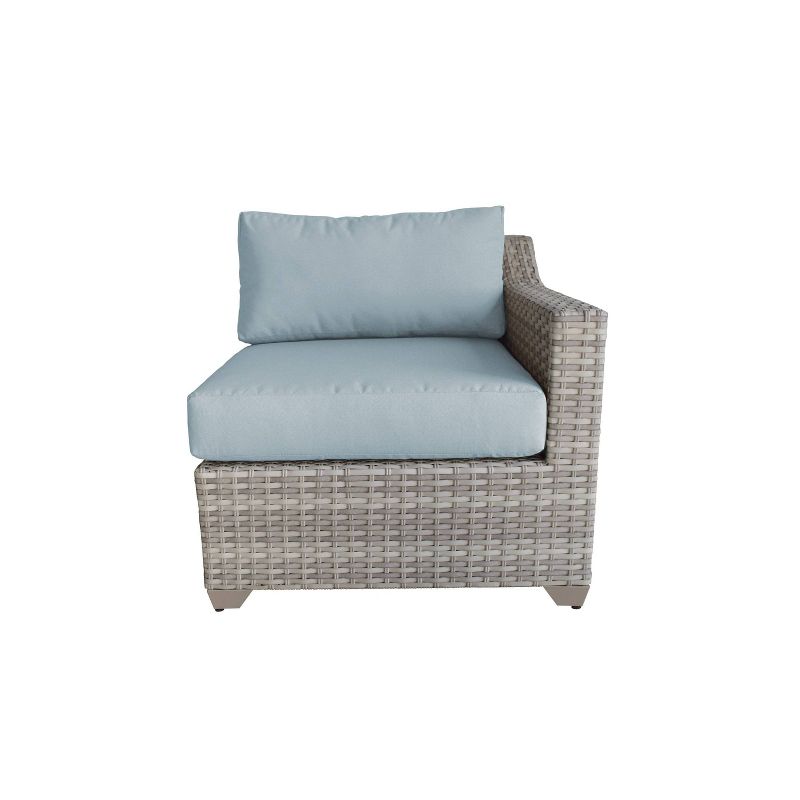 Nolin 7pc Sectional Weathered Brown Frame Sunbrella Spectrum Denim Fabric - La-Z-Boy