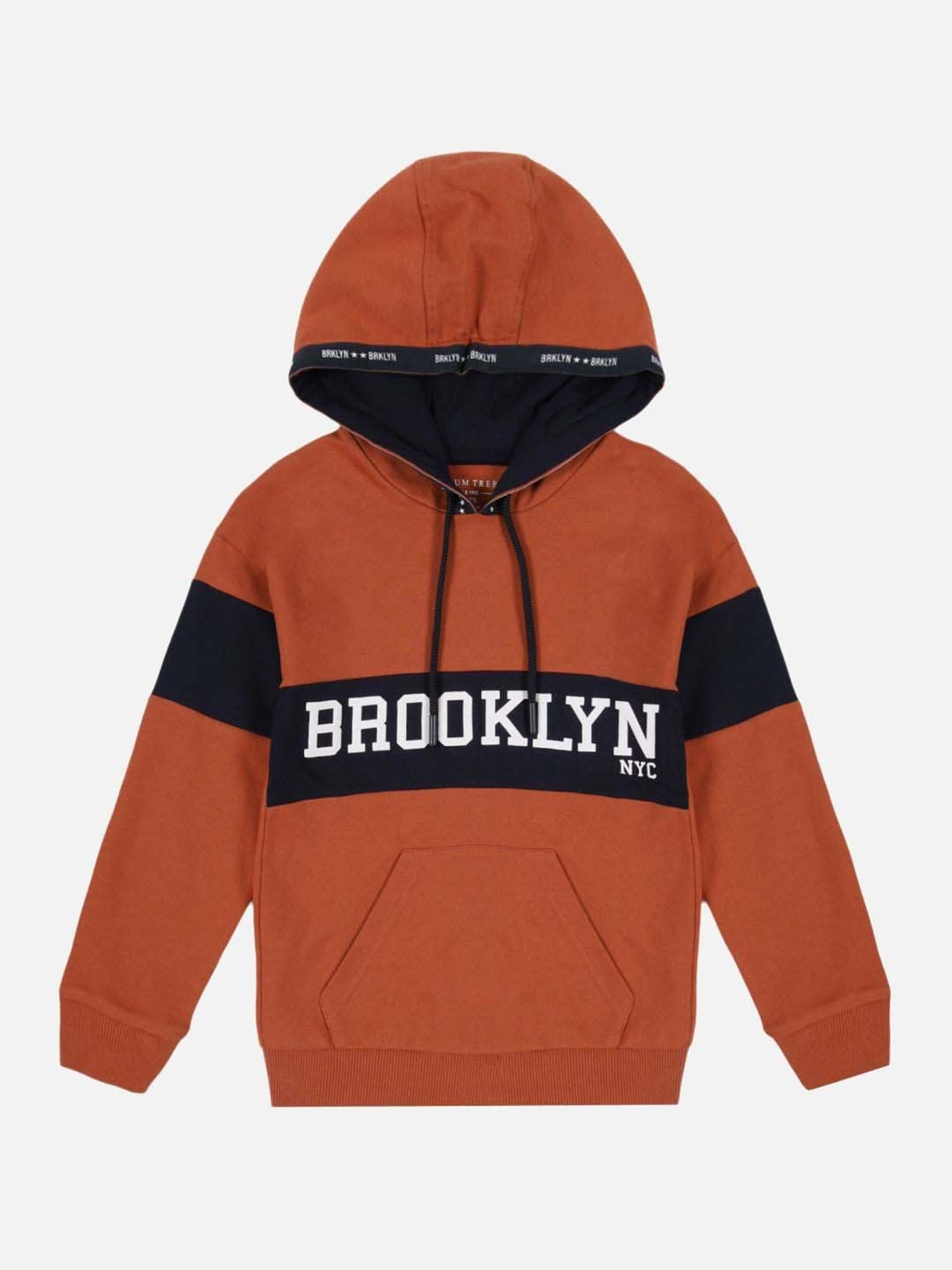 Allen Solly Junior Orange Cotton Regular Fit Full Sleeves Sweatshirt