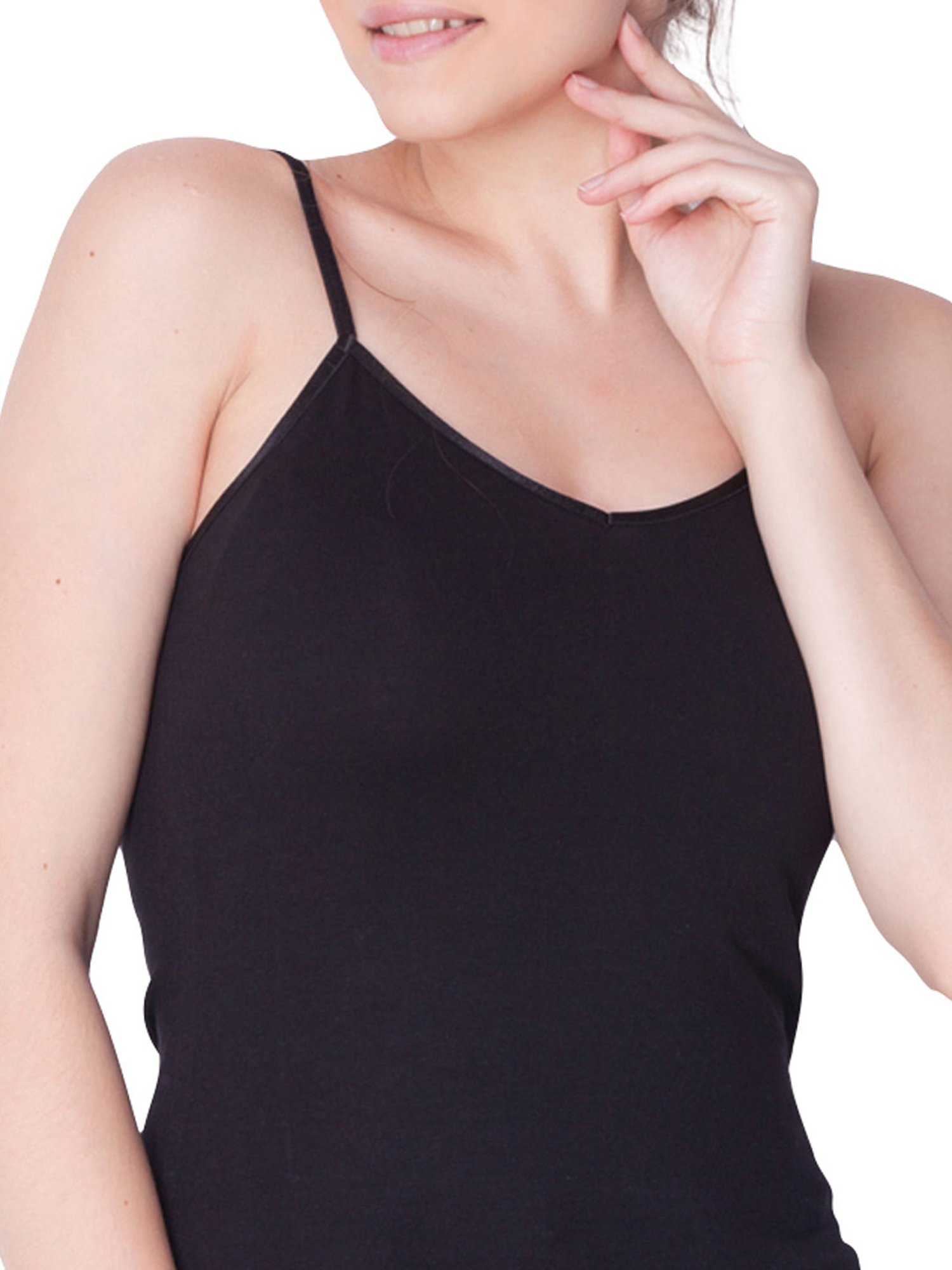 Dollar Missy Black Cotton Camisole (Pack of 5)