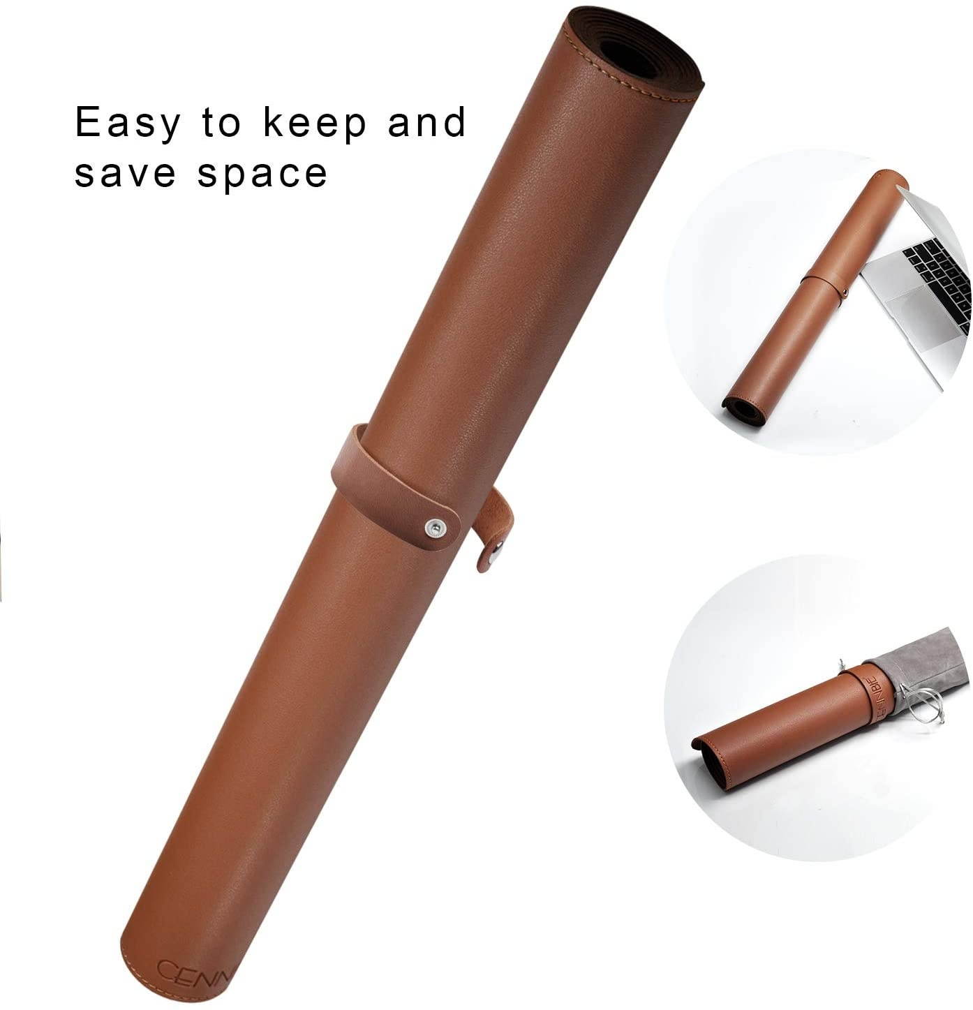 Leather Desk Pad Protector Super Large 51.18"x23.62" Desk Blotter Pad - Waterproof Writing Desk Accessories - Extended Non-Slip Rectangular, Laptop Keyboard Mouse Pad