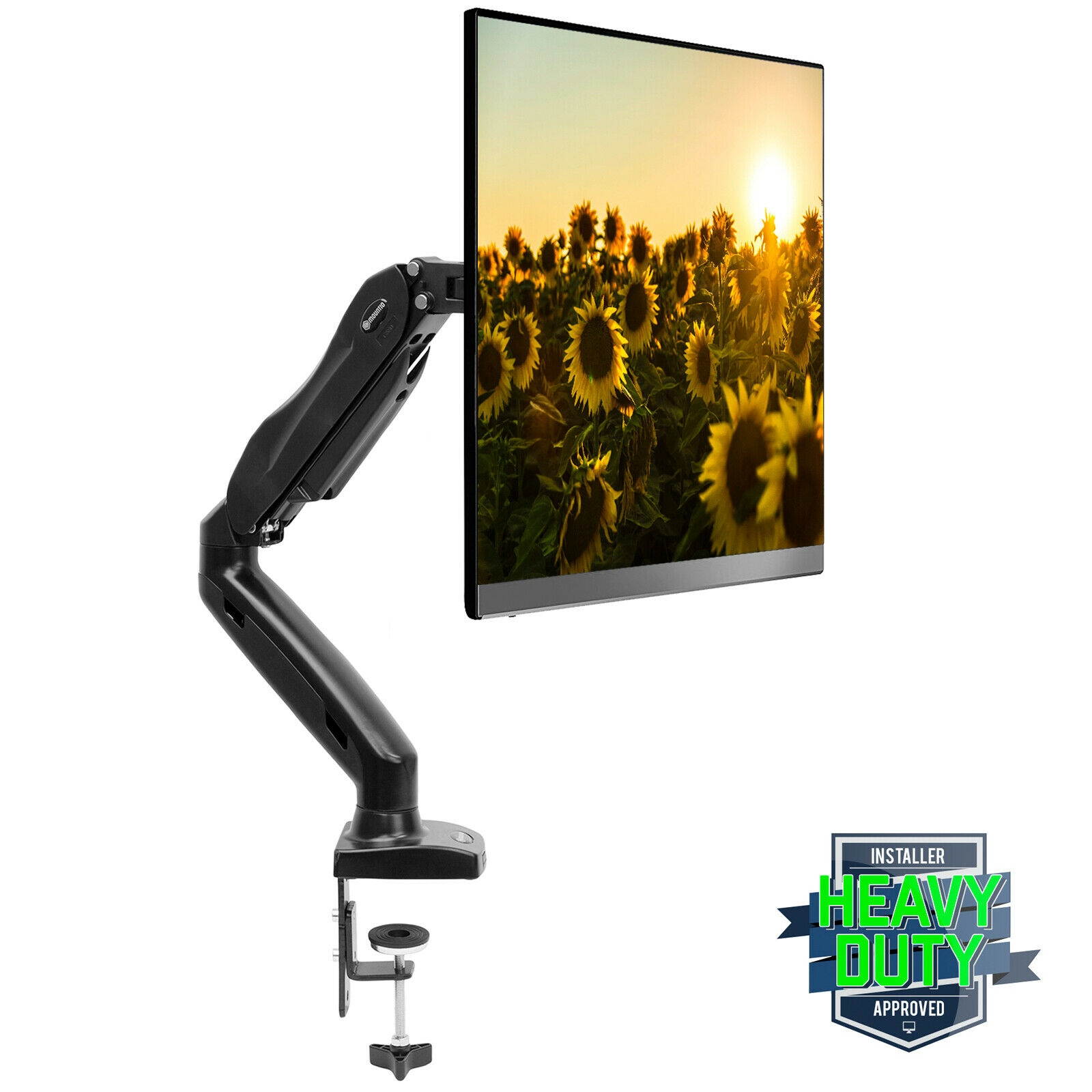 Full Motion LCD Monitor Arm Gas Spring Desk Mount for Screens up to 27"