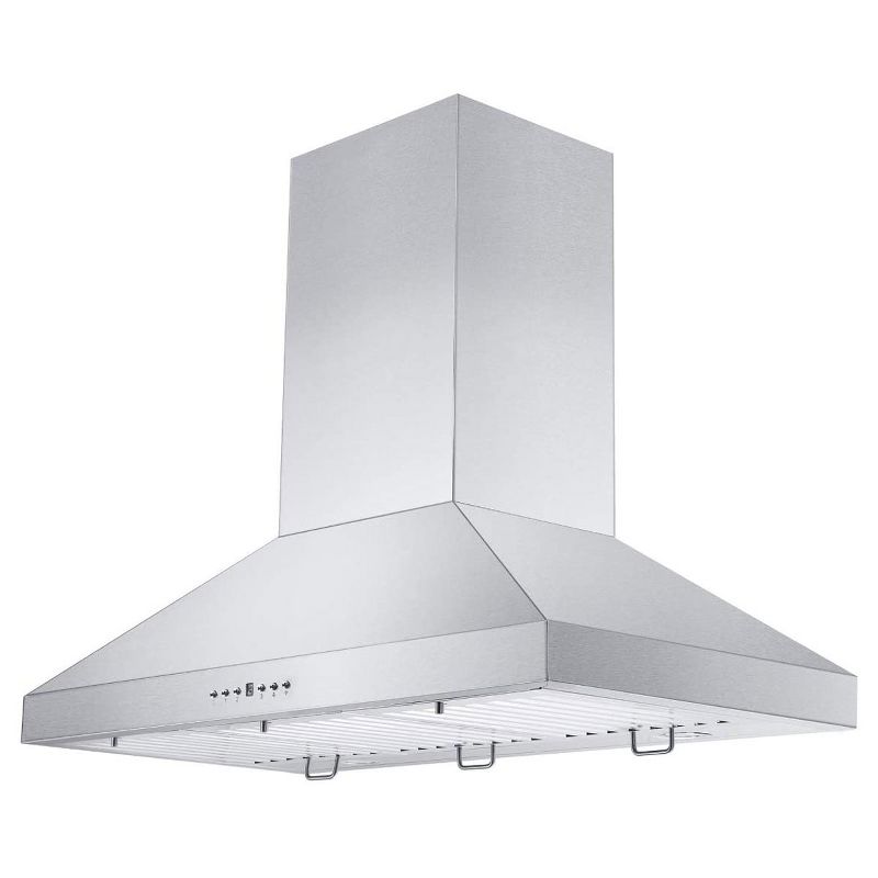 ZLINE KL3-48 48 Inch 400 CFM Mount Wall Ductless Crown Molding Range Hood with LED Lights and 4 Speed Exhaust Fans, Stainless Steel