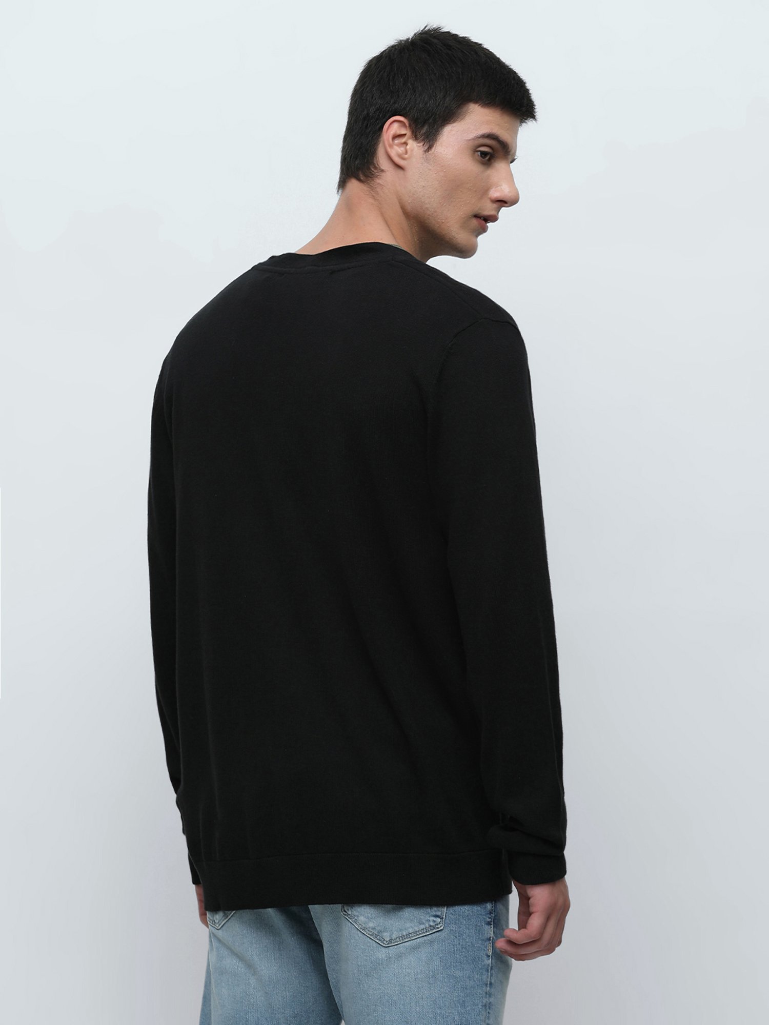 SELECTED HOMME Black Regular Fit Cotton Cardigan