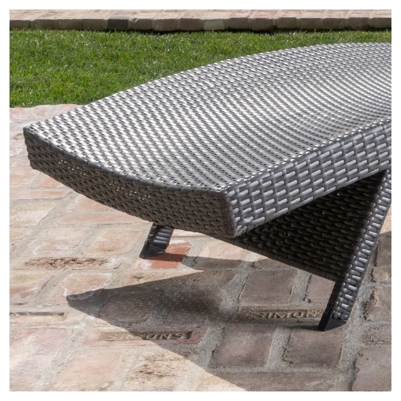 Salem Gray Wicker Lounge - Brown and White Strip - Christopher Knight Home