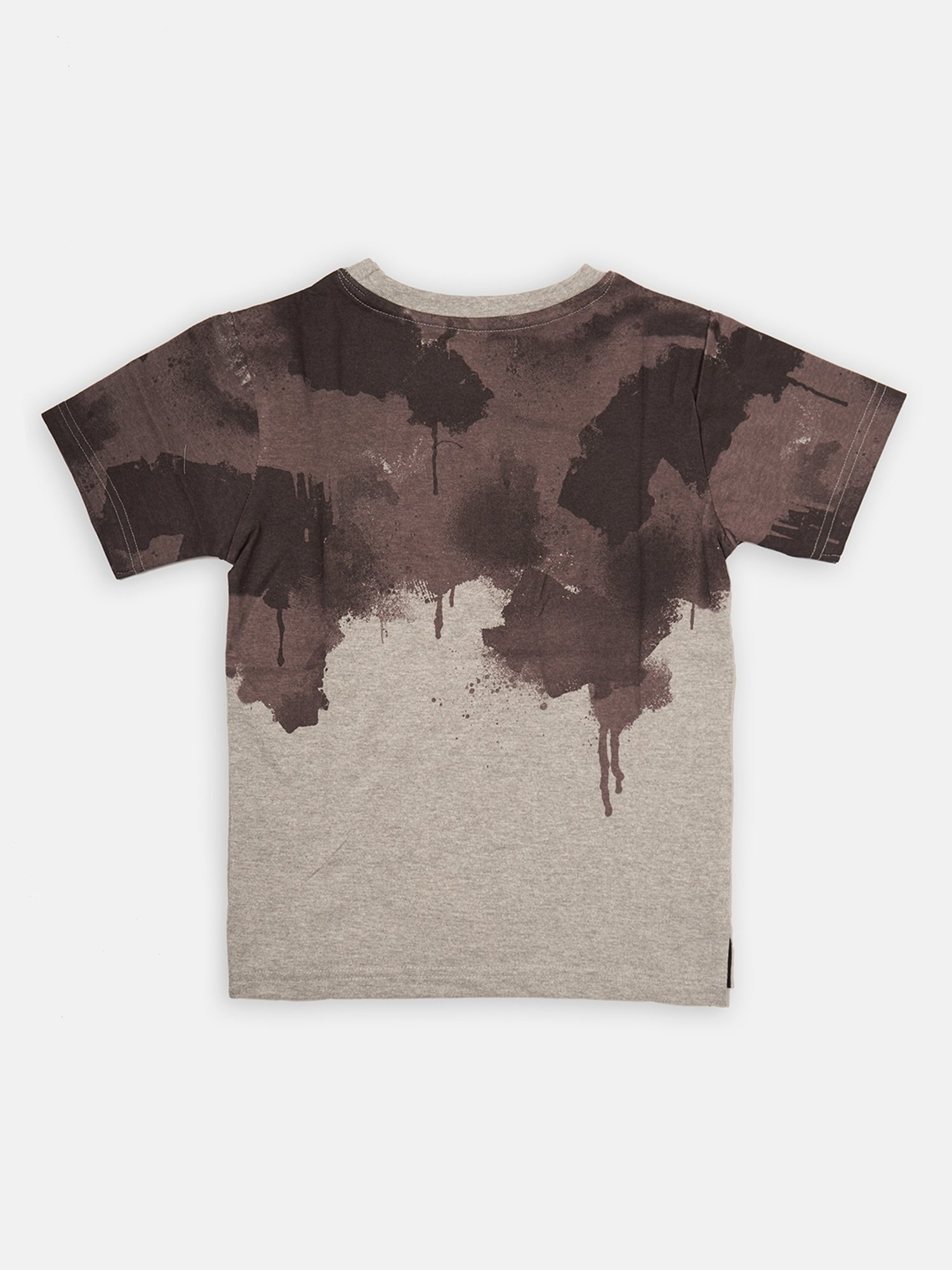 Angel & Rocket Boys Grey Cotton Printed T-Shirt