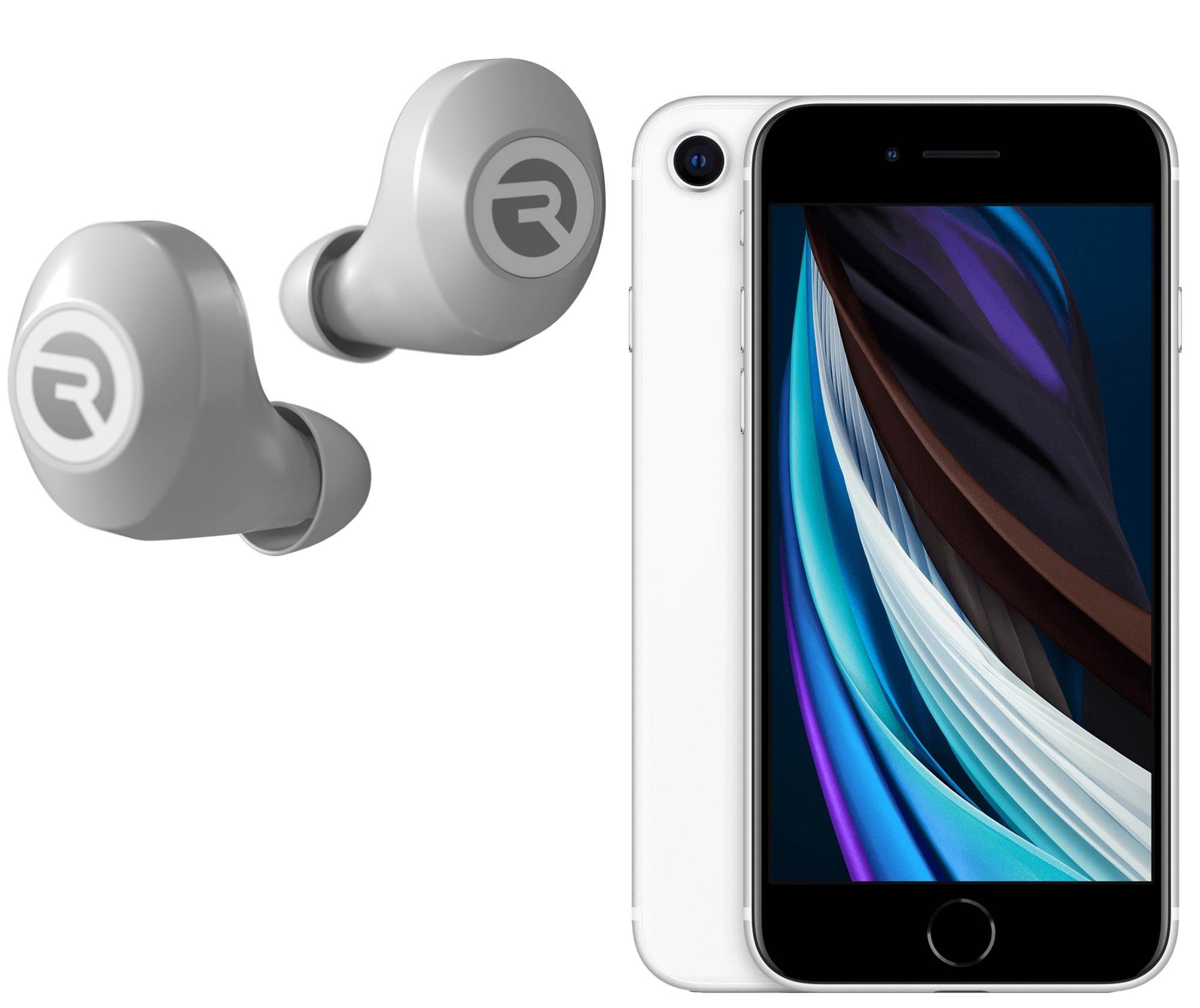 Apple Iphone SE 2020 Unlocked GSM Phone with Raycon E25 Earbuds - Black