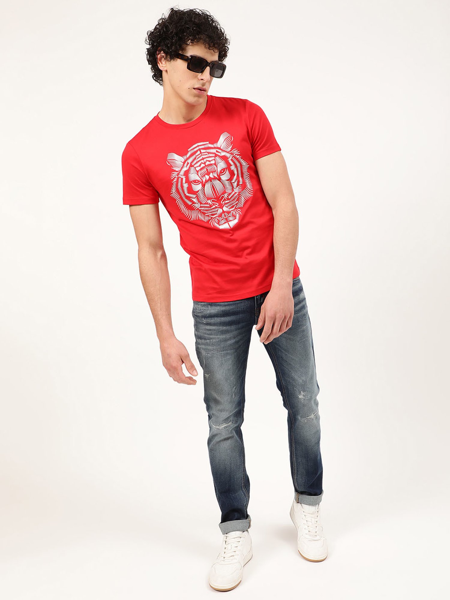 Antony Morato Red Printed T-Shirt
