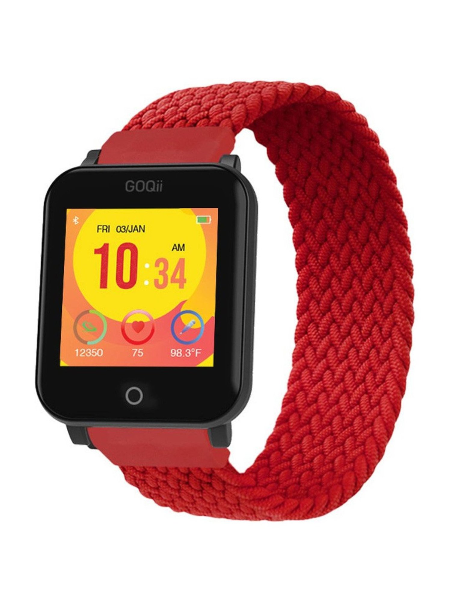 GOQii Smart Vital Junior for Kids Fitness with 3 Months Health Coaching Smartwatch (Red Strap)