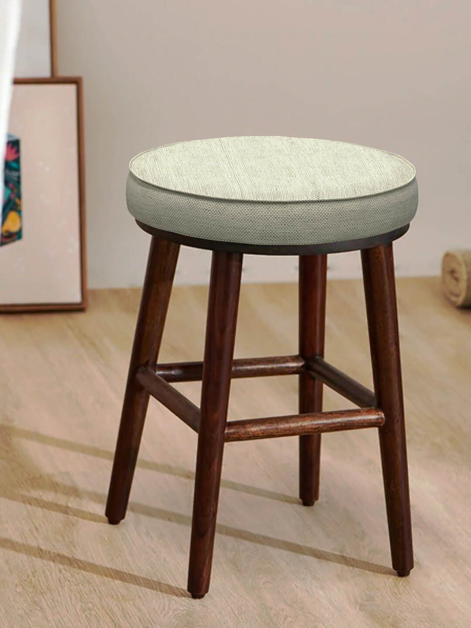 Chumbak English Srilanka Solid Ivory Wood Cafe Stool