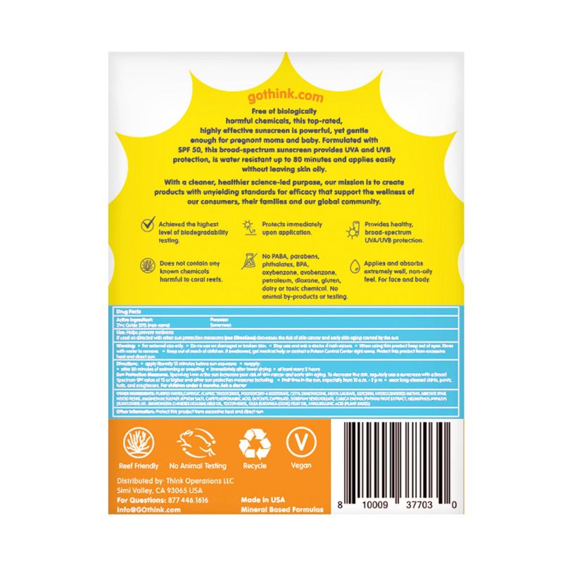 Thinkbaby Mineral Baby Sunscreen 3oz 2pk SPF 50