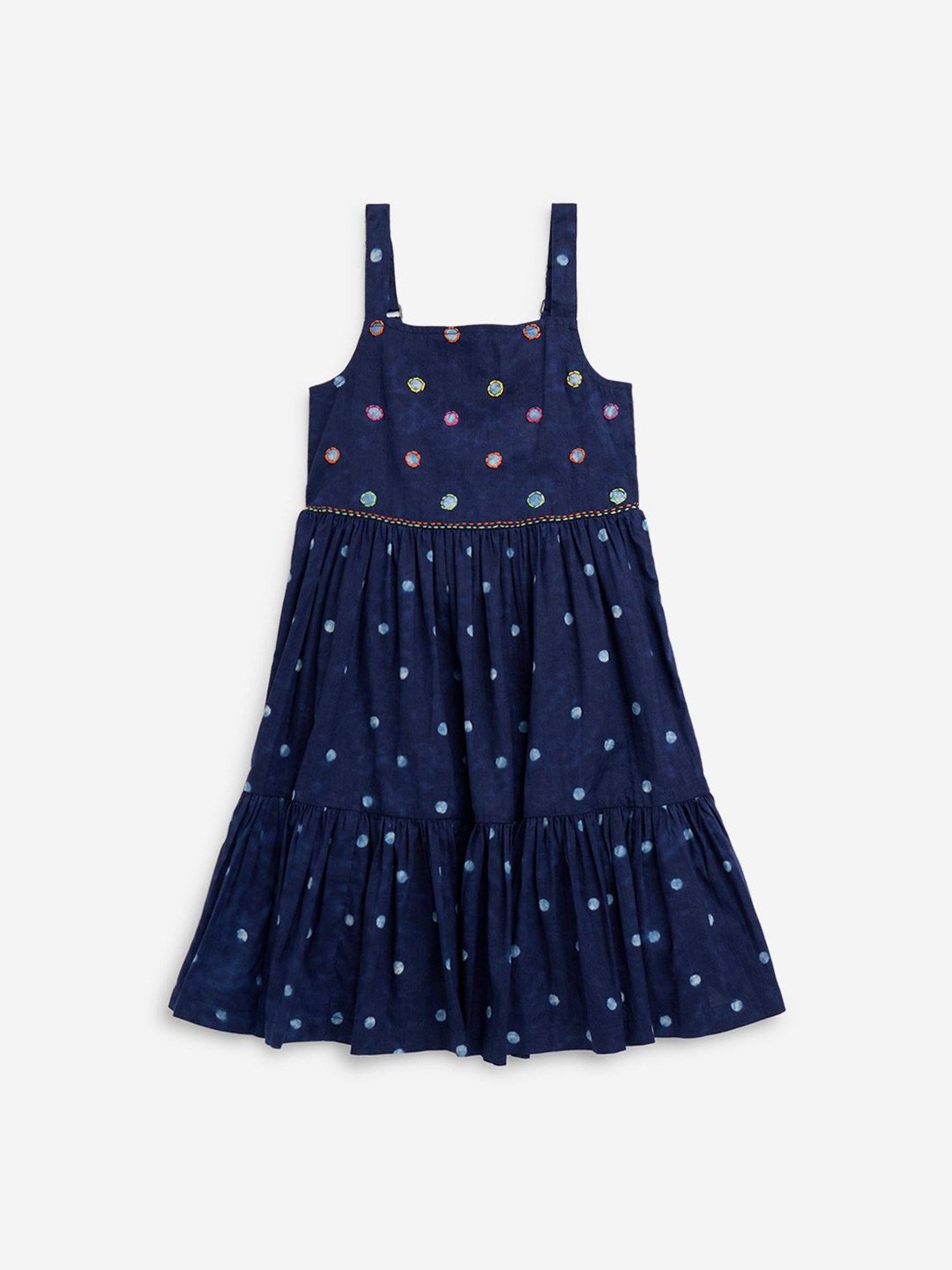 Utsa Kids by Westside Indigo Tie and Dye Cotton Tiered Dress