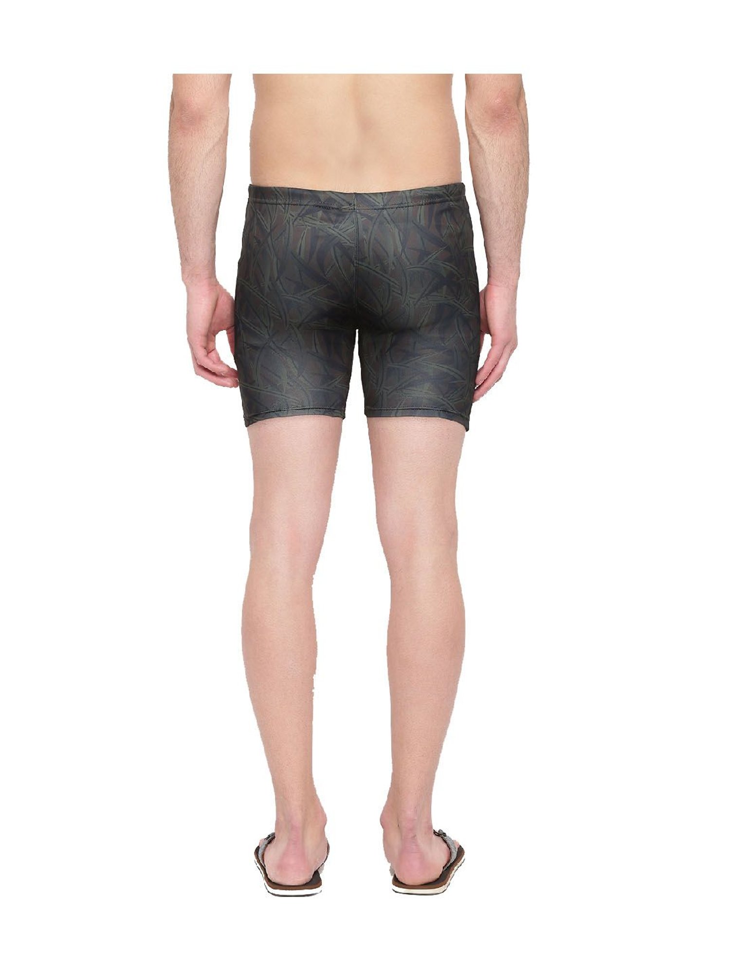 IO Green Camo Skinny Fit Swim Shorts