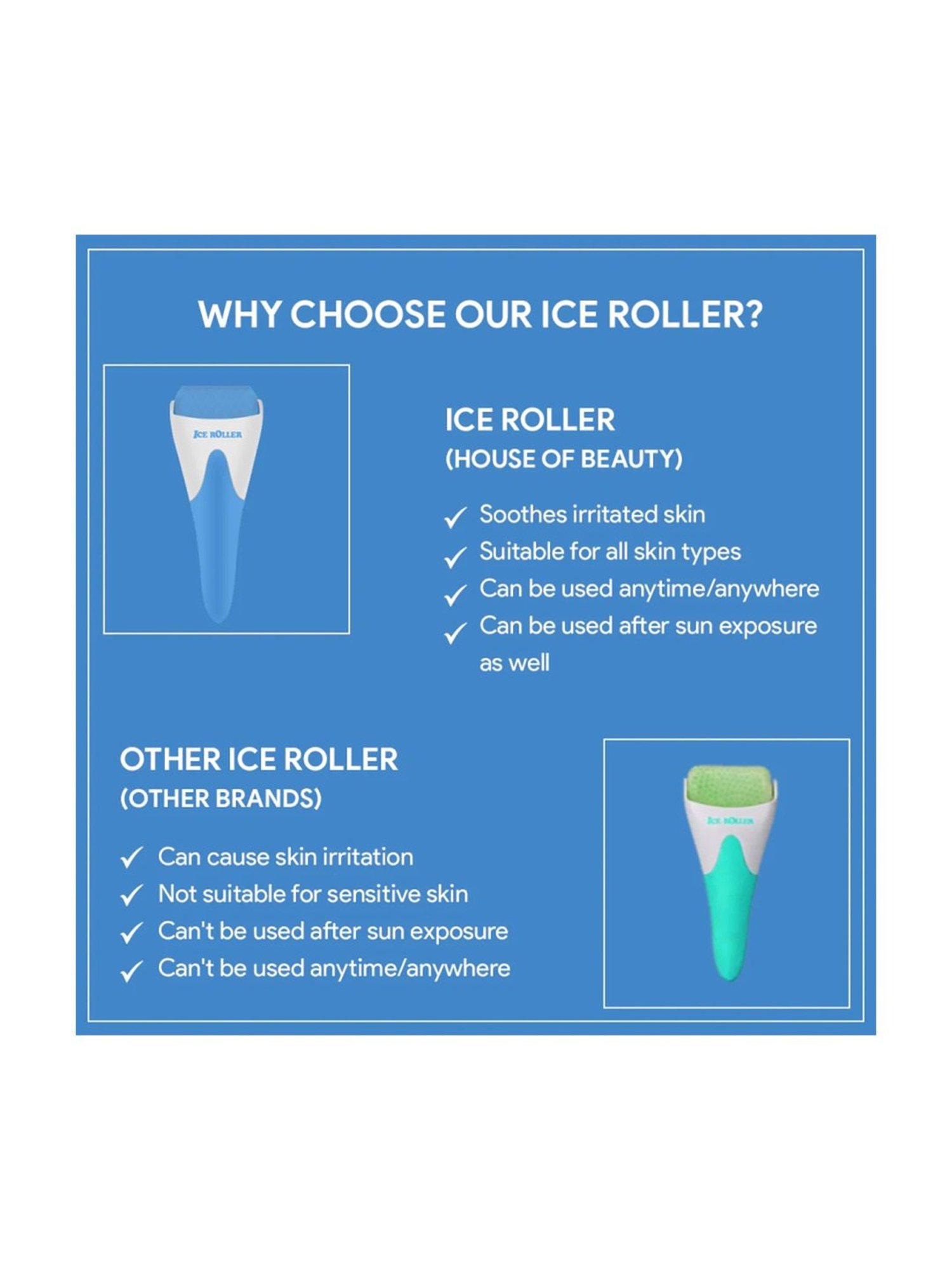 House of Beauty Blue Ice Roller - 187 gm