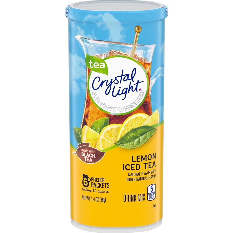 Crystal Light Natural Lemon Iced Tea Drink Mix - 6pk/0.233oz Pouches