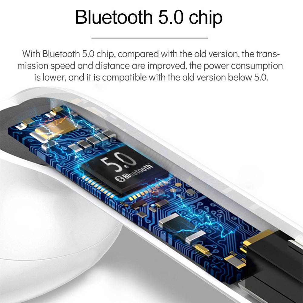 i18 Wireless in-Ear Sport Bluetooth 5.0 Earphones Android earpods iphone Bluetooth distance 590 inch (Mini White)