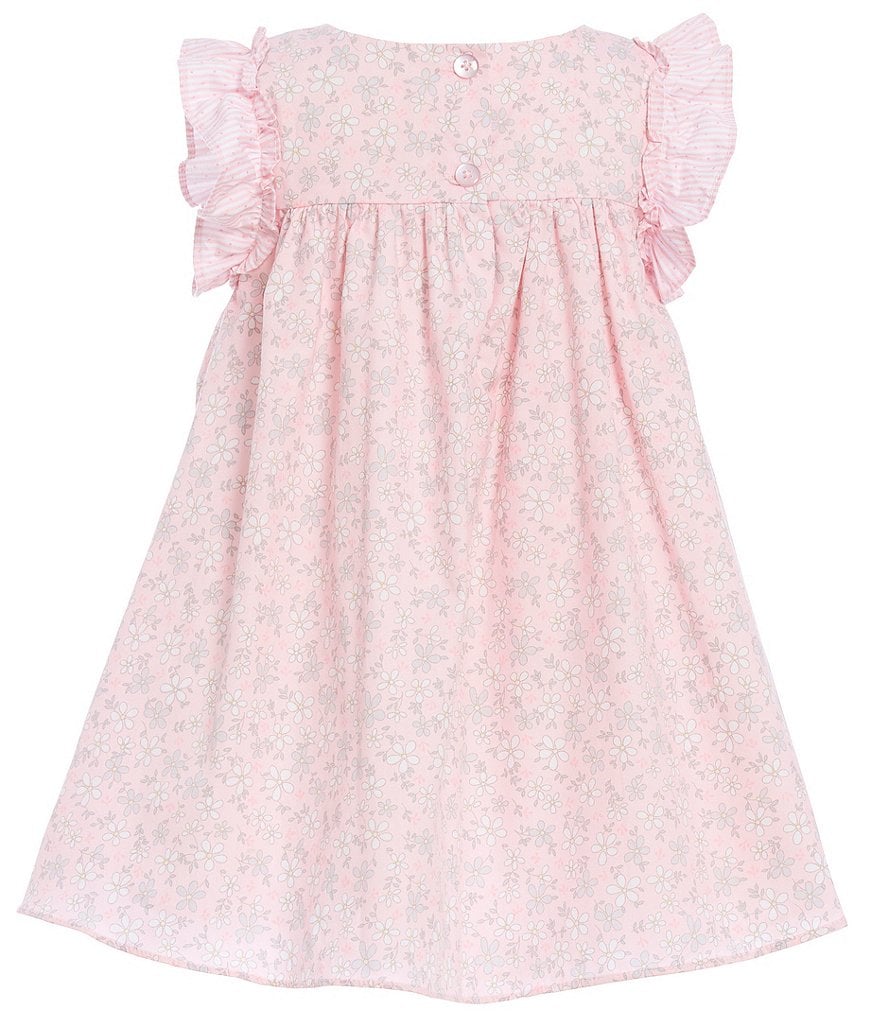 Laura Ashley Little Girls 2T-6X Flutter-Sleeve Floral Empire-Waist Dress