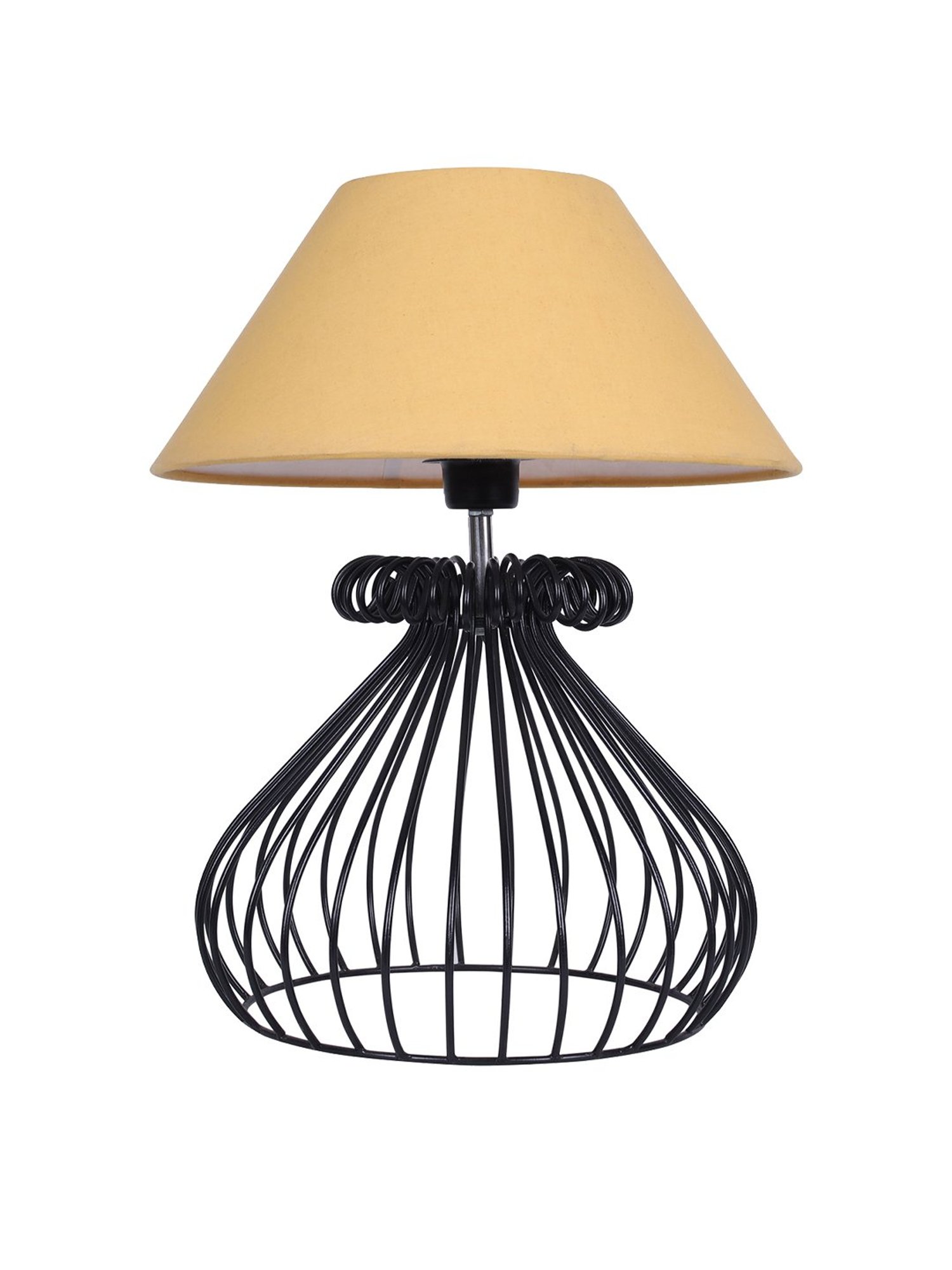 Homesake Gold Minimalist Small Bedside Table Lamp with Hollowed