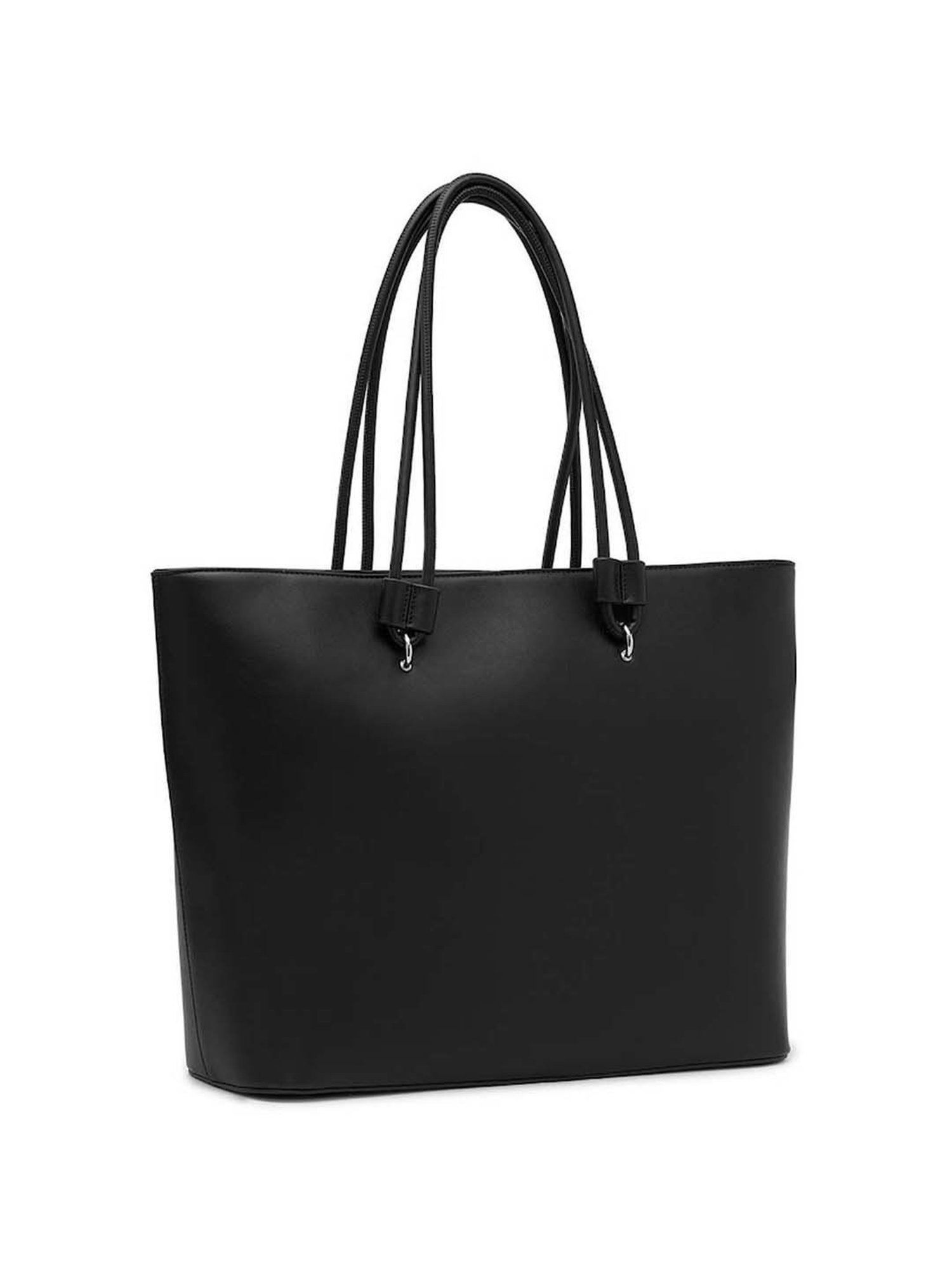 Miraggio Black Solid Large Tote Handbag