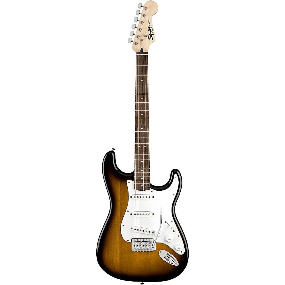 Squier Stratocaster Electric Guitar Pack With Squier Frontman 10G Amp Brown Sunburst