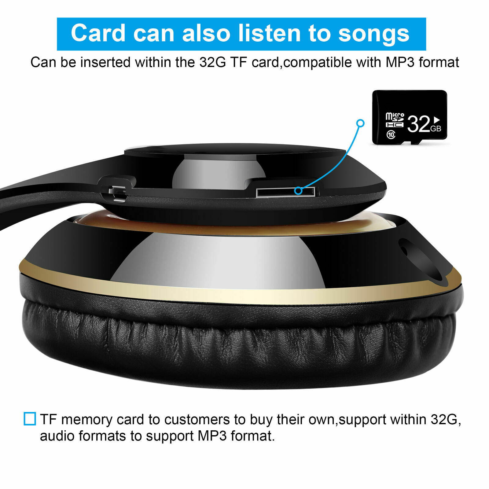 Bluetooth Headset Wireless Noise Cancelling Over Ear Head Microphone Headphone