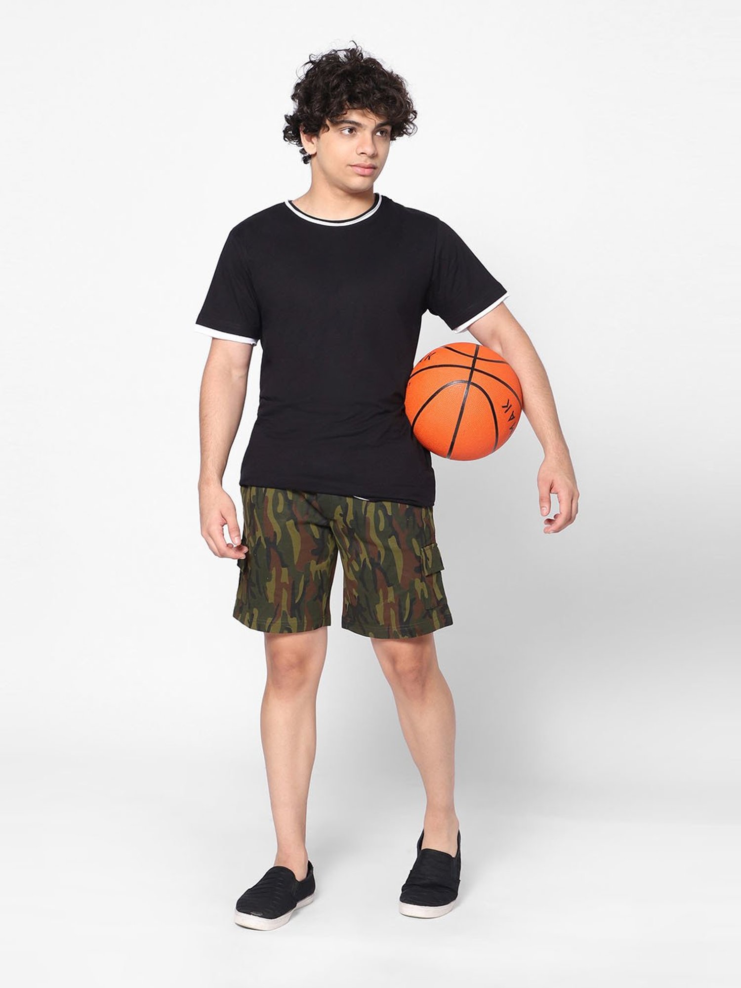 TeenTrums Boys Green Camouflage Shorts