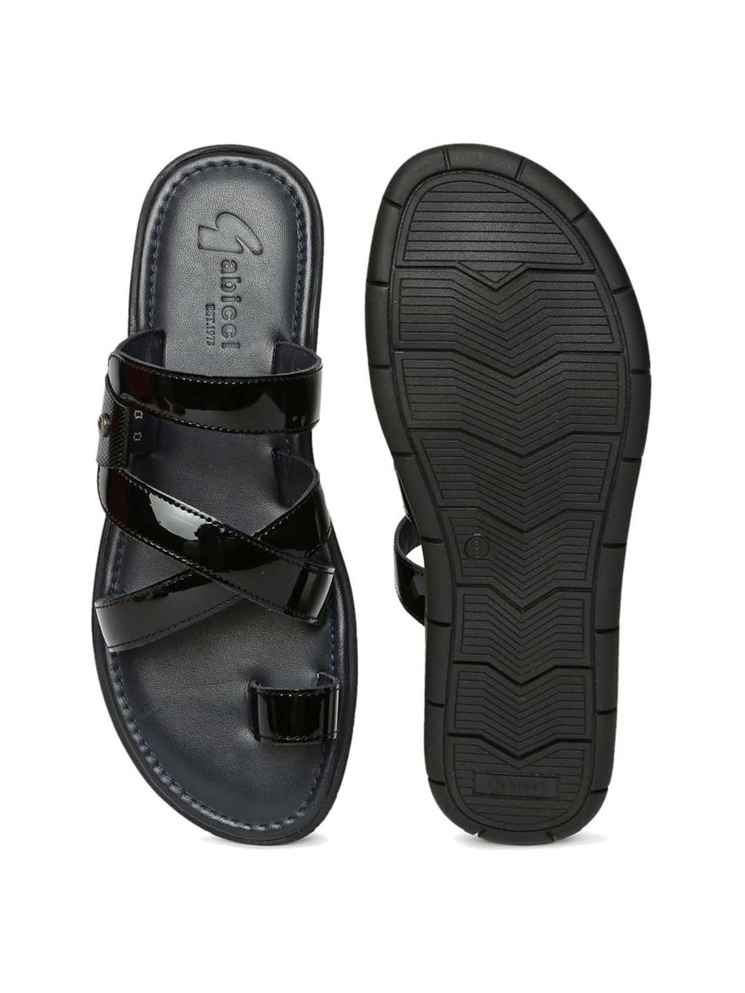 Gabicci Men's Black Toe Ring Sandals