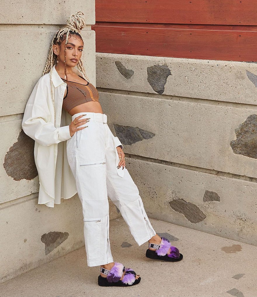 UGG&reg; Oh Yeah Tie-Dye Faux Shearling Slides