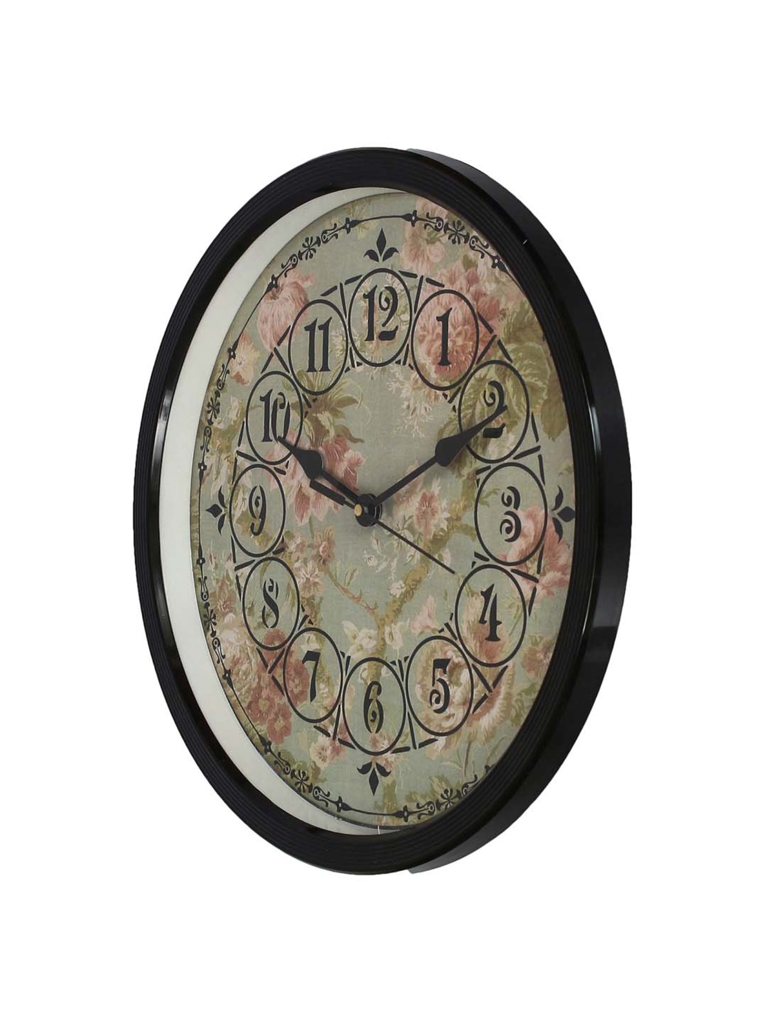 eCraftIndia Designer Round Analog Black Wall Clock