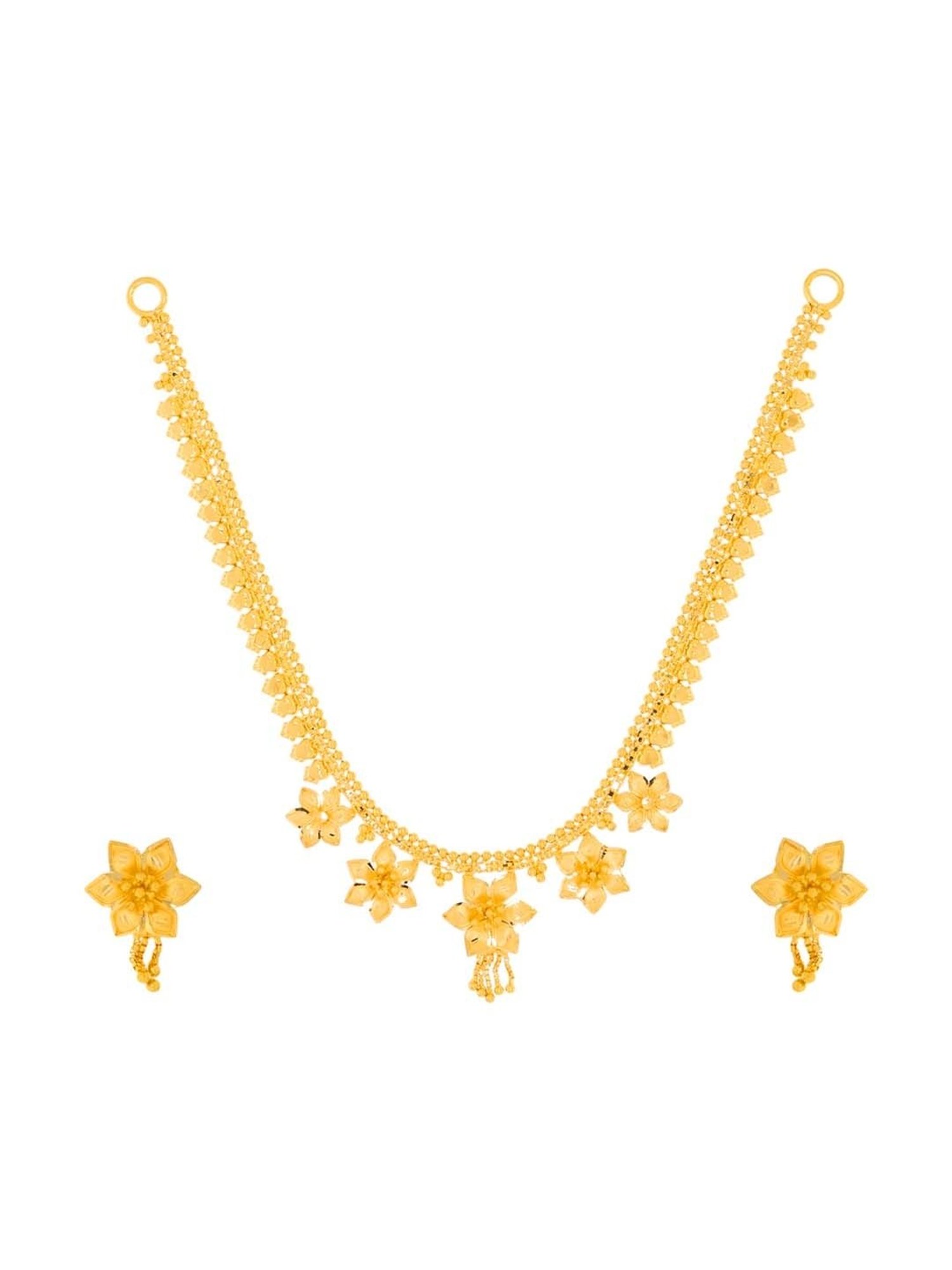 Waman Hari Pethe Jewellers 22k Gold Necklace Set for Women